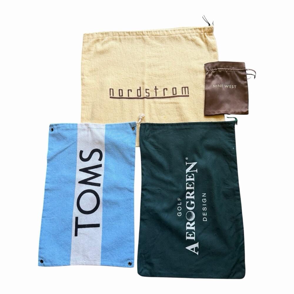 Mixed Branded Dust Bag Storage Bundle Nordstrom TOMS Nine West Travel Shoe